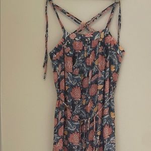 LOFT Maxi floral dress with crisscross back straps